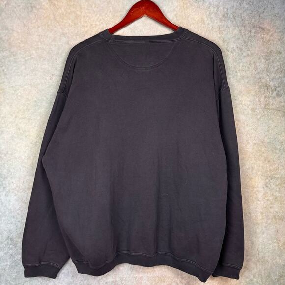 VTG 90s Perry Ellis Crewneck Sweatshirt Sz L Black Pullover Spell Out Logo - Picture 3 of 6